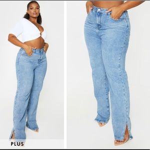 PrettyLittleThing Split Hem Jeans